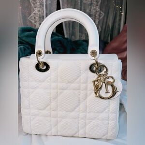Christian Dior Lady Dior White Purse